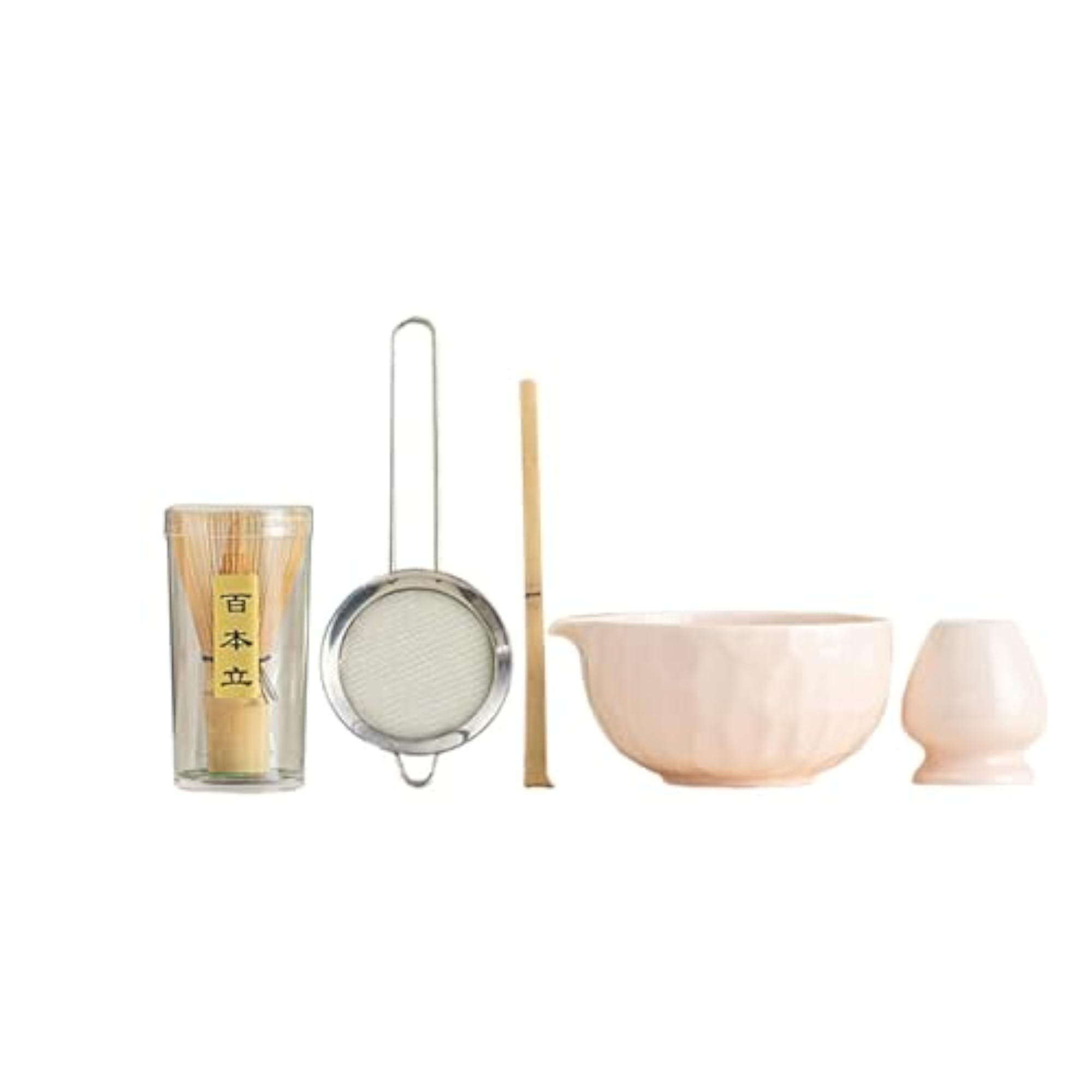 5X Matcha Set, Bamboo Spoon Sifter Handcrafted Portable Whisk